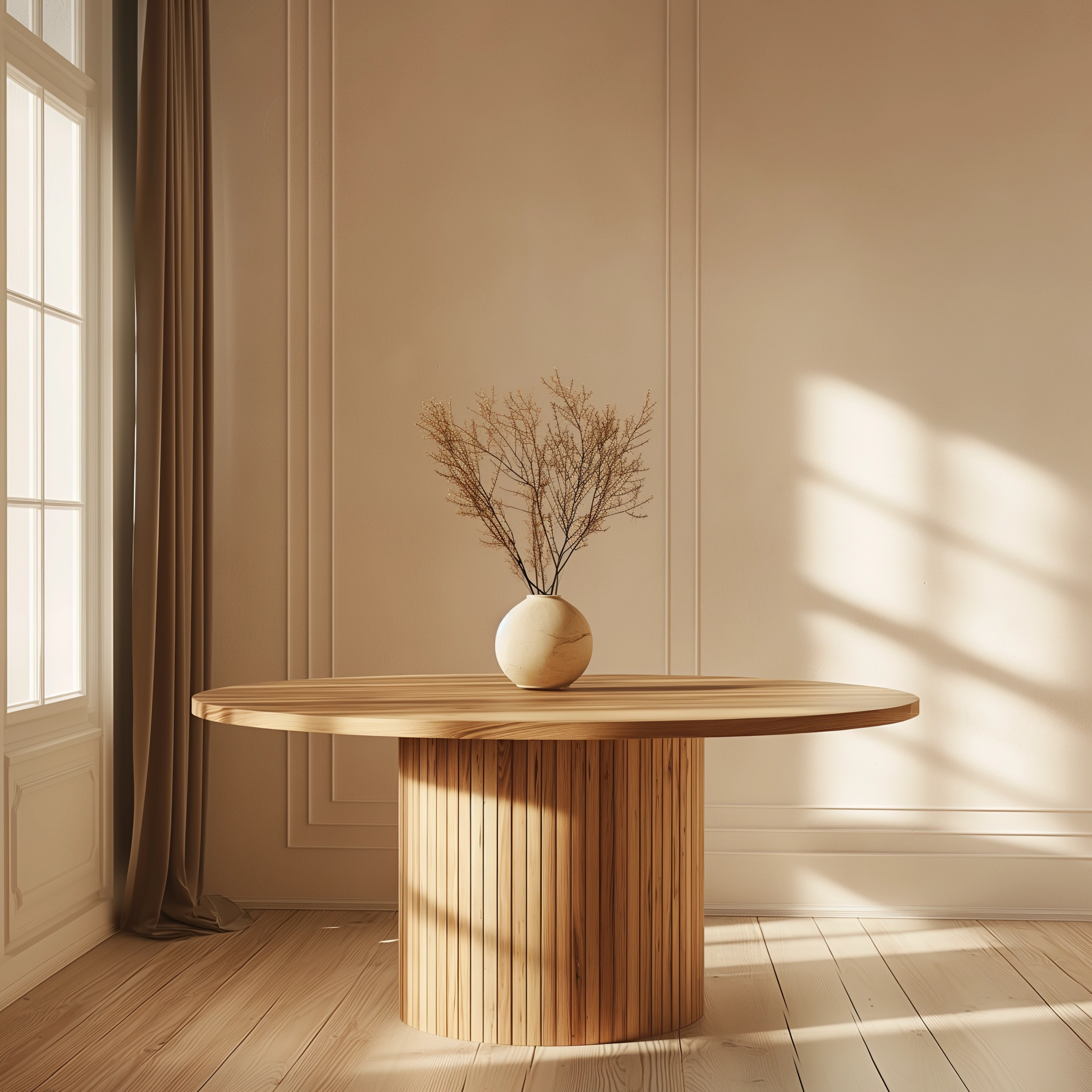 Fluted Cylinder Base Table