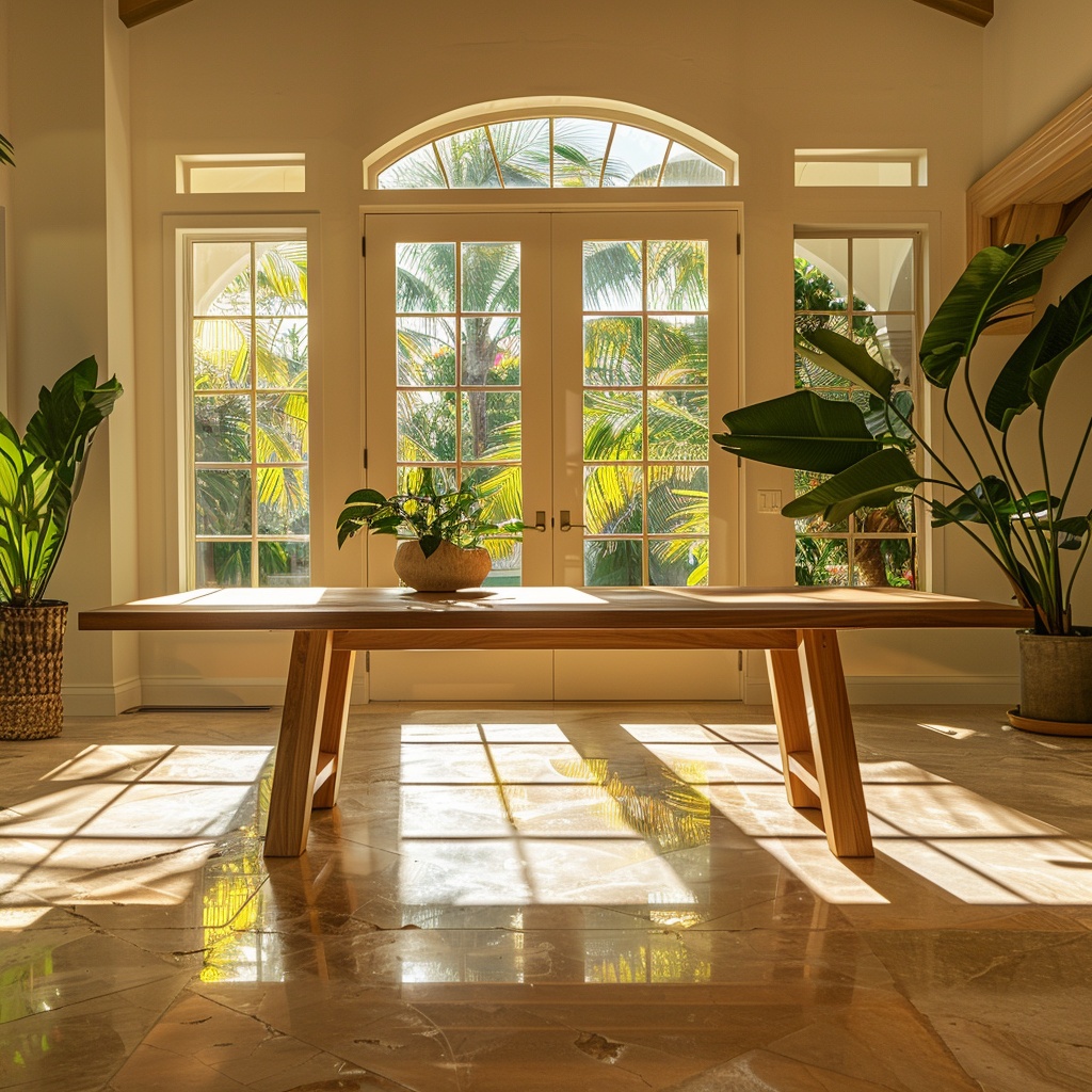 WoodTide Minimalist Solid Wood Table