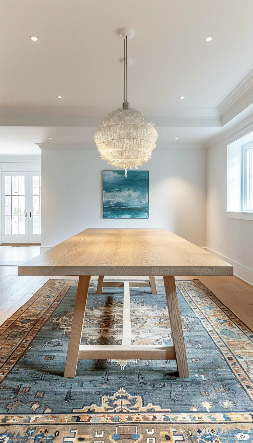 Simplistic White Oak Dining Table