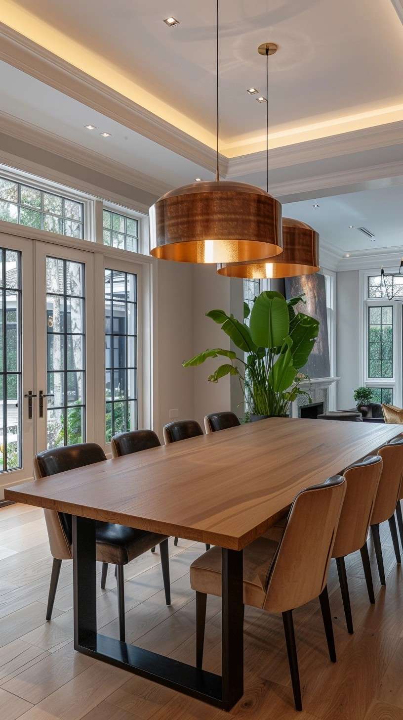 Modern Minimalist Table With Square Metal Legs