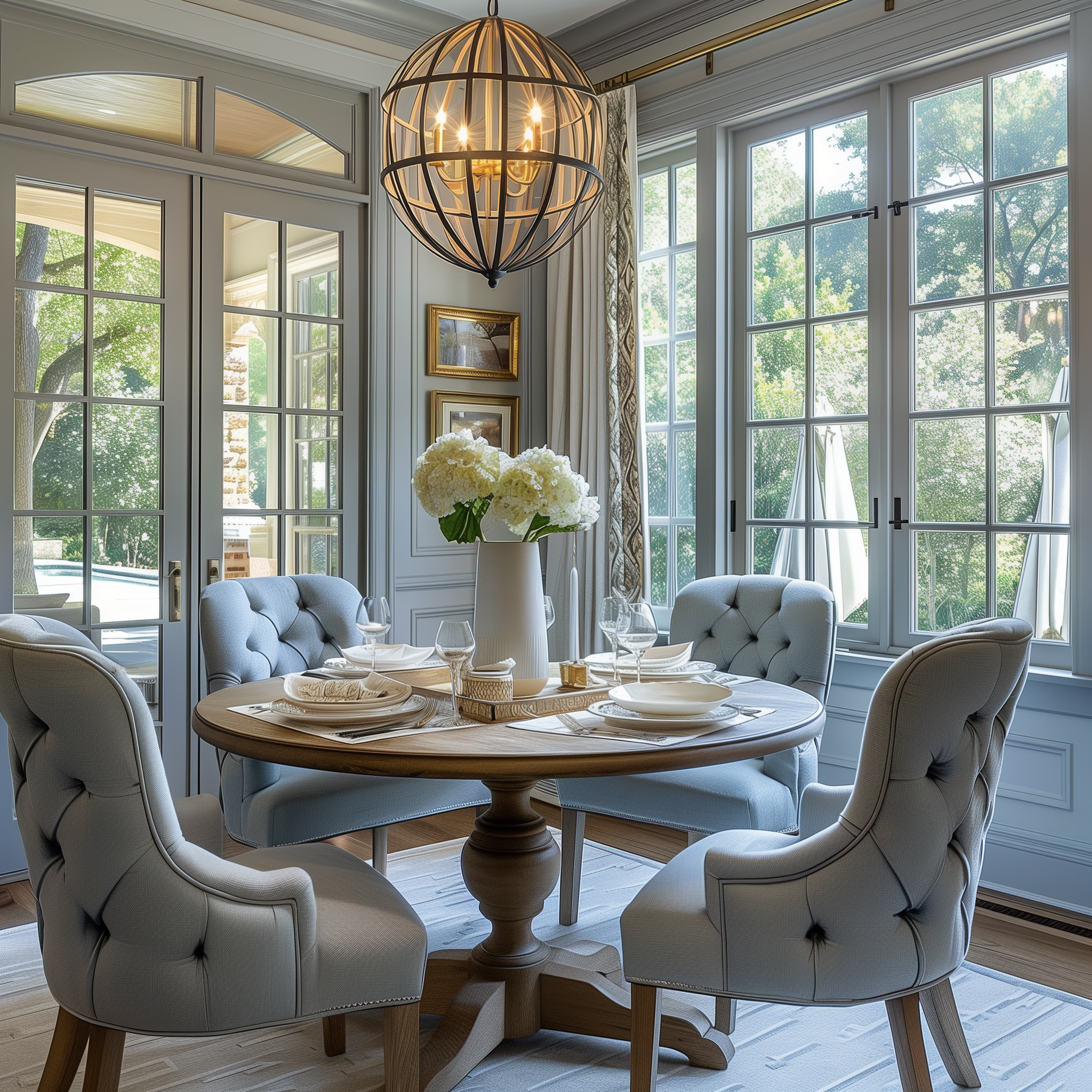 Elegant Traditional Round Wood Dining Table
