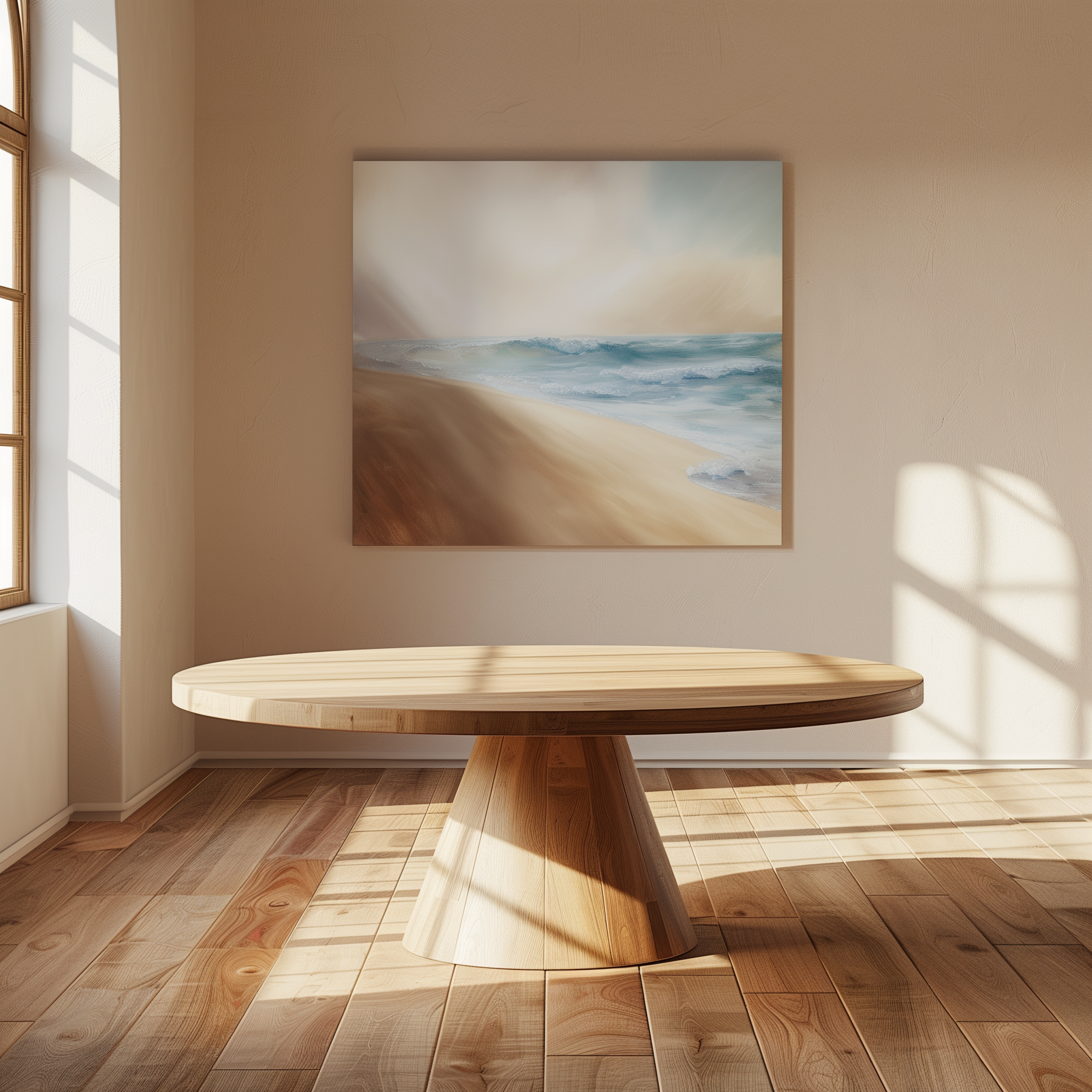 Conical Base White Oak Table