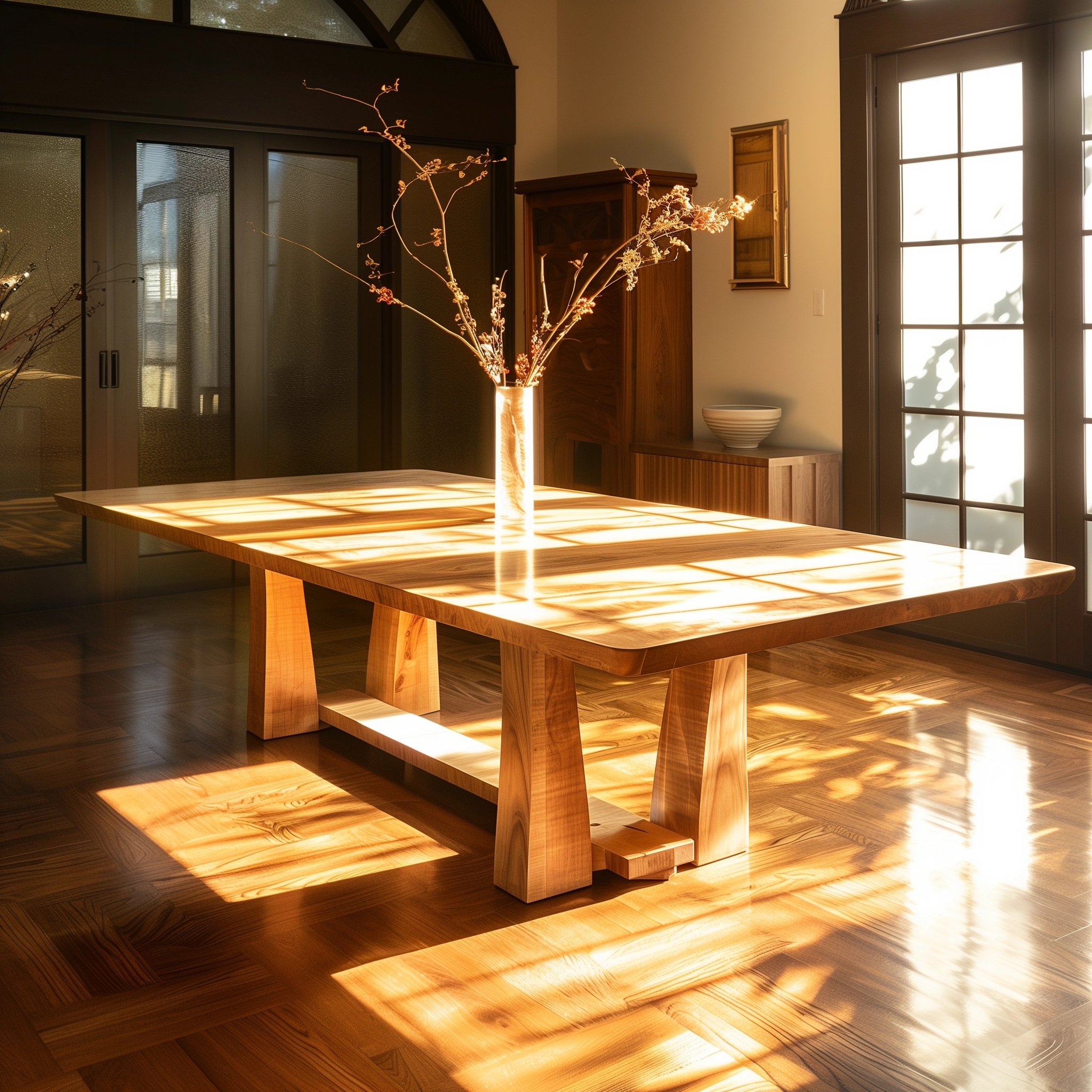 Solid Oak Dining Table – Modified WoodTide Base