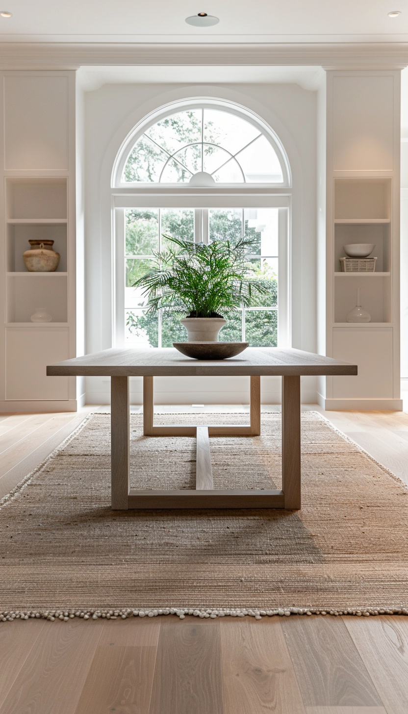 Minimalist White Oak Dining Table