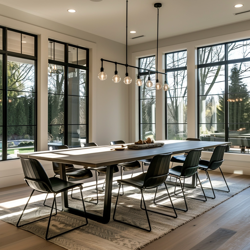 Modern Style Table With Metal Legs