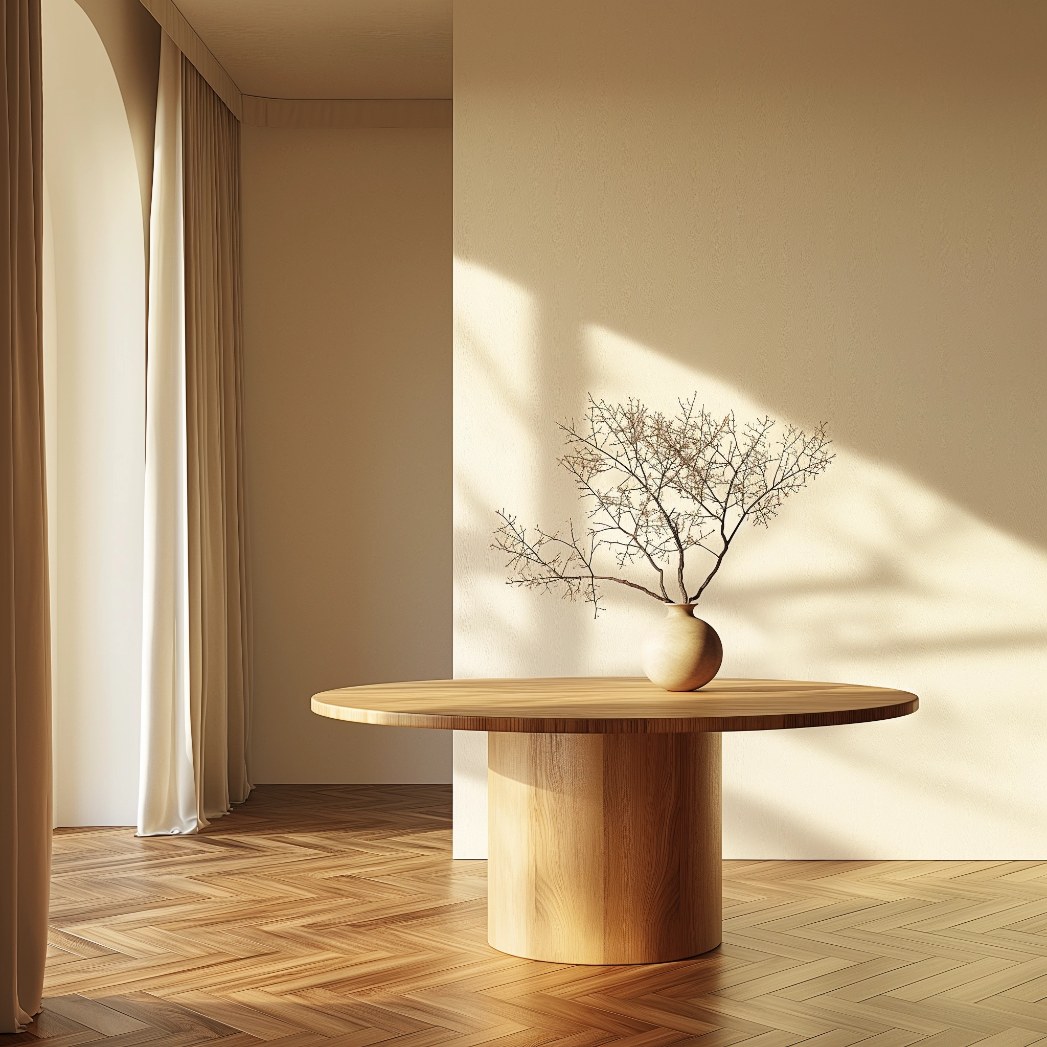 Cylinder Base Round Table