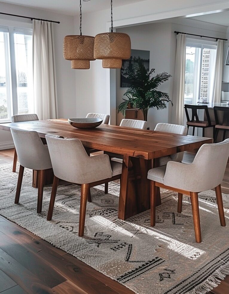 Walnut Dining Table – Trapezoid Style Legs