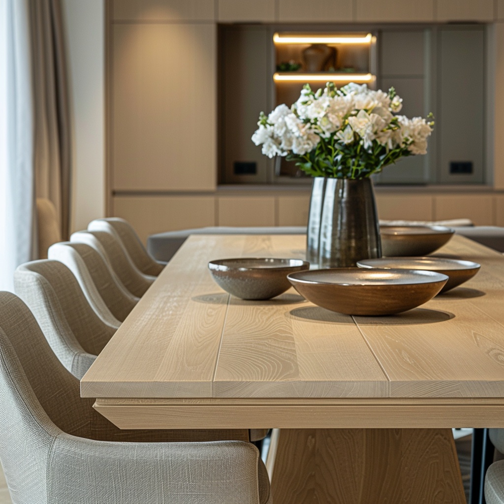 White Oak Table With Custom Beveled Edge Detail