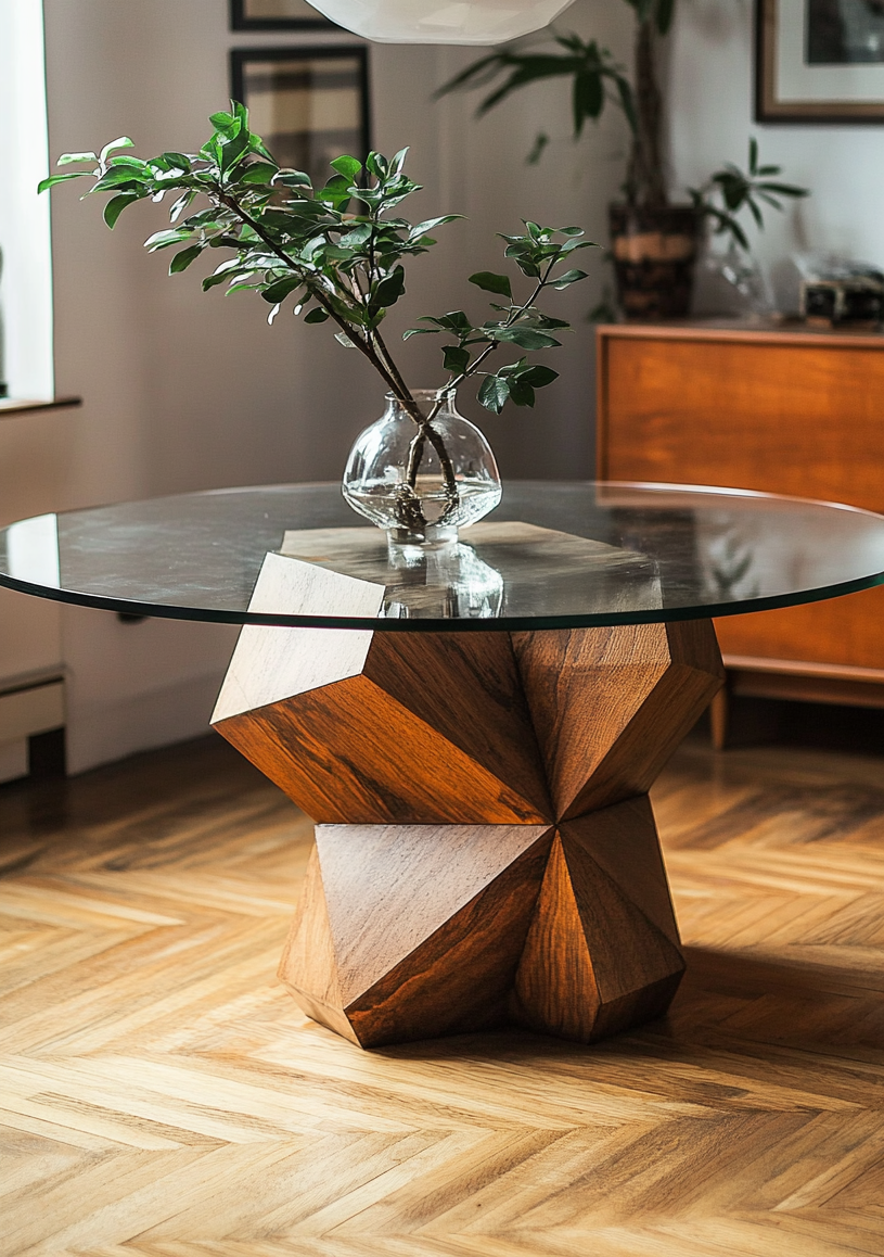 Geometric Glass Top Pedestal Concept – #WT10079