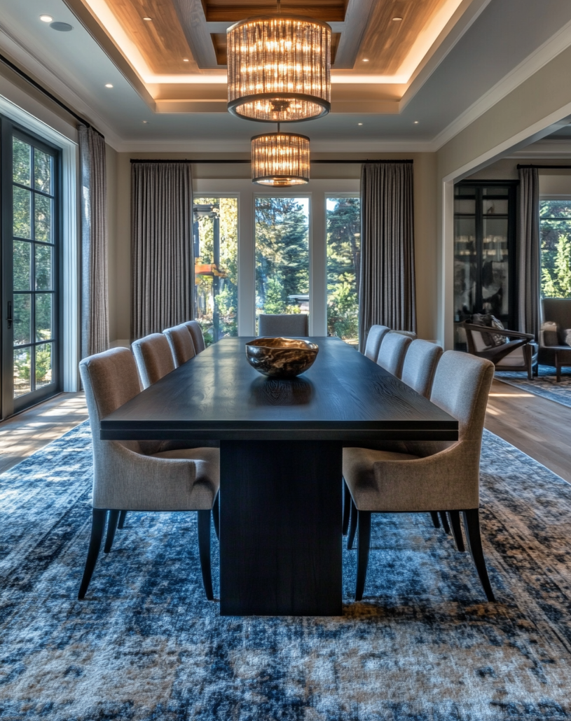 Minimalist Blackened Oak Dining Table – #WT10045
