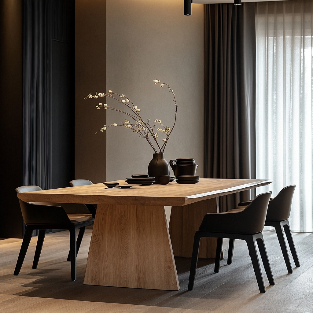 Sculpted Edge White Oak Dining Table – #WT10086