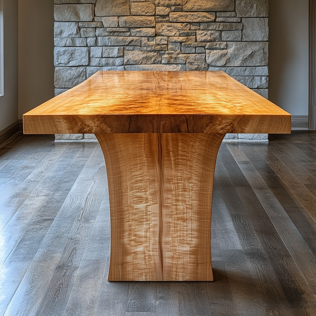 Bookmatched Flame Maple Dining Table